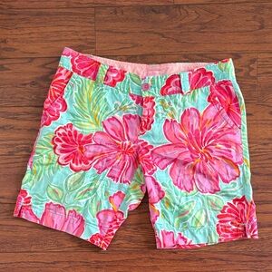 Lilly Pulitzer Pink and Green Floral Shorts
